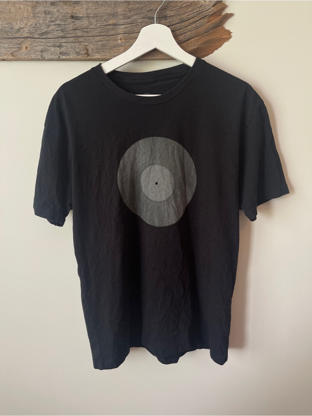 Vintage Black Graphic Record Tee